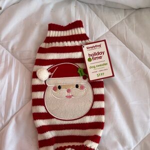 Red and White Striped Dog Sweater